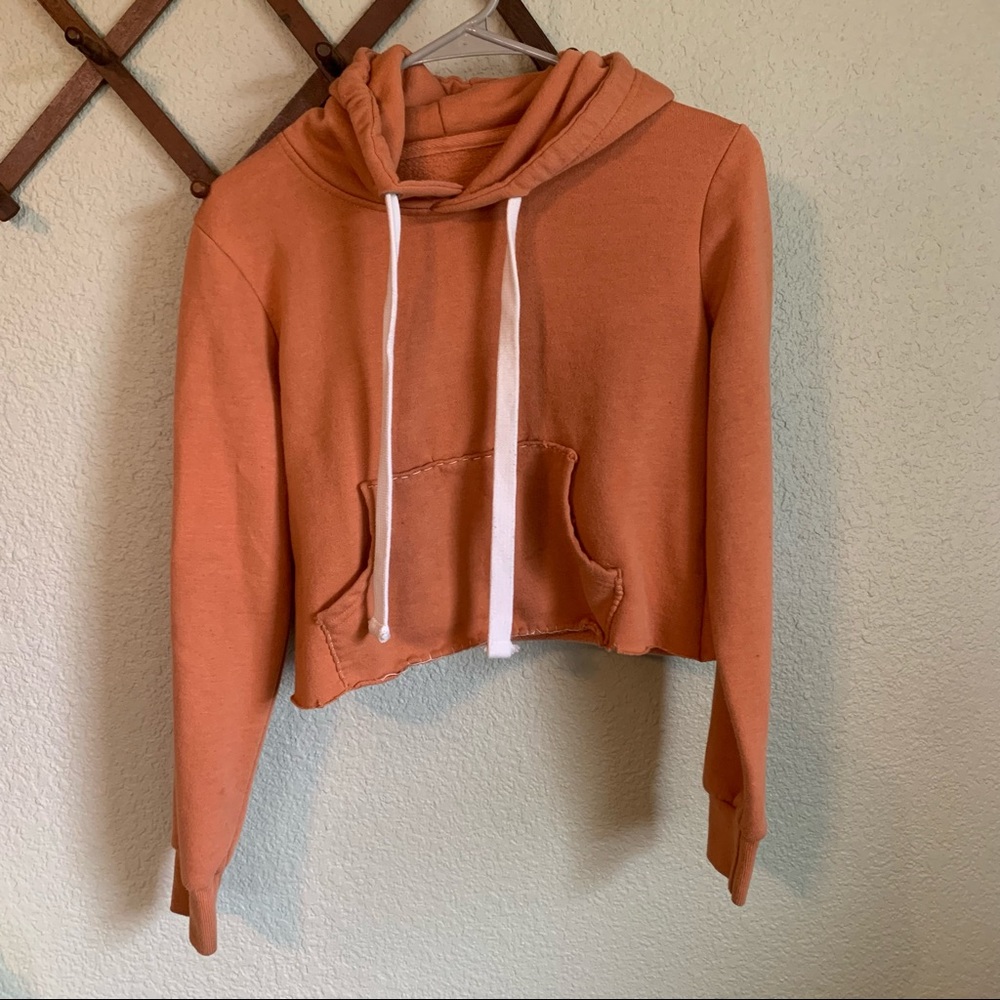 Cropped Rust Burnt Orange Hoodie Reflex size Small